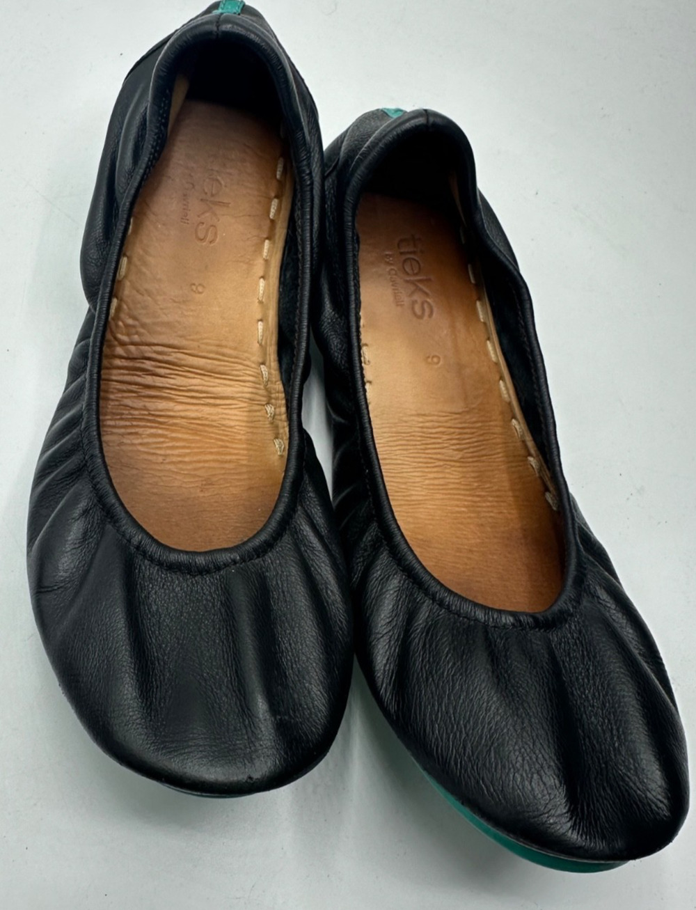 Tieks By Gavrieli Womens Travel Flat Ballet Size 9 Black Slip On Shoes Leather